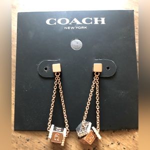 Coach 3 tone dangle earrings